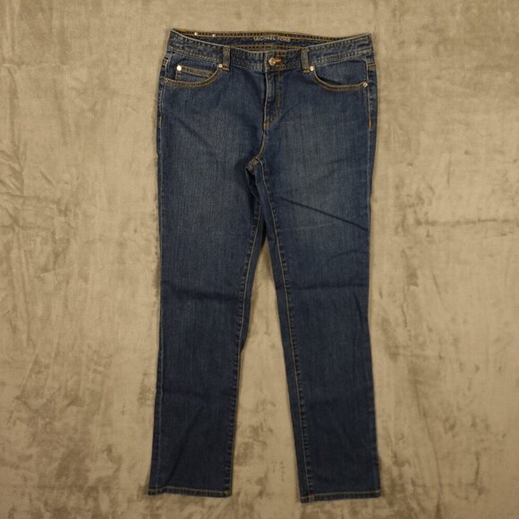 Michael Kors jeans slim fit straight women's 10 blue denim - Picture 1 of 14